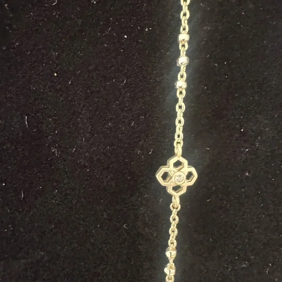 Kendra Scott Gold Chain Necklace with Floral Accents new without tags - Picture 5 of 11